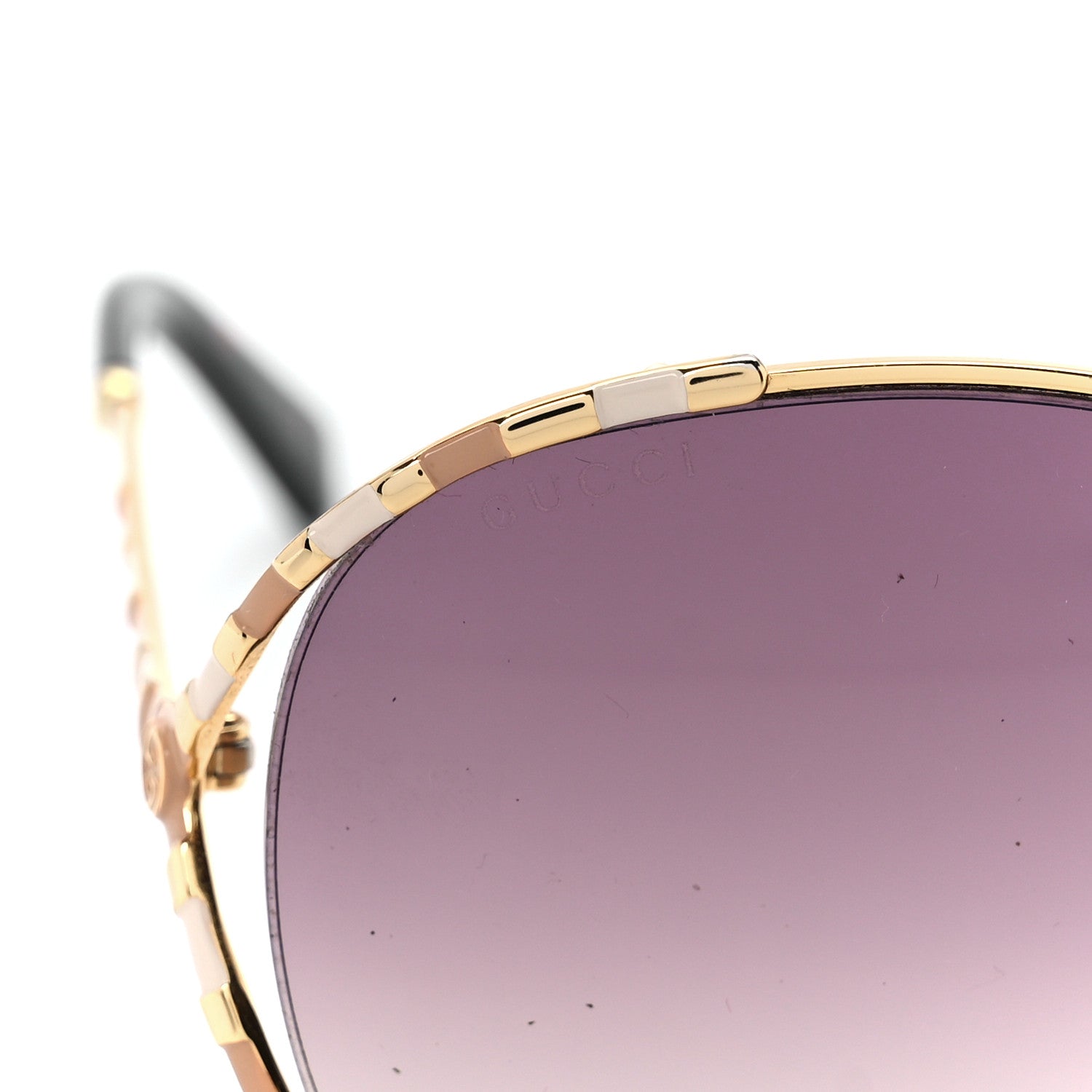 Gucci Metal Round Frame GG0595S Sunglasses Gold Brown 7 of 8