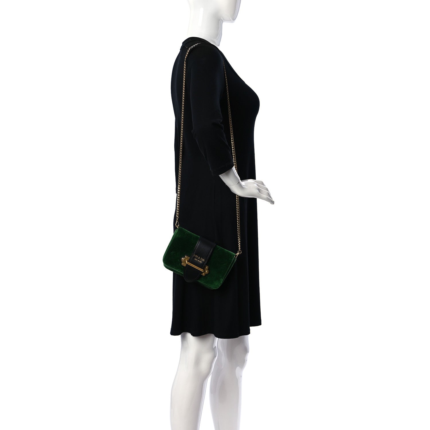 Prada Velvet City Calfskin Cahier Belt Bag Alloro Black 2 of 9