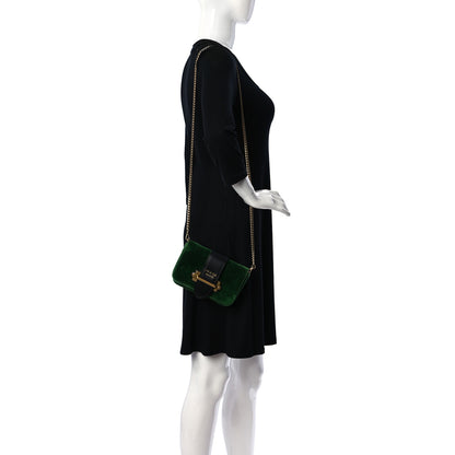 Prada Velvet City Calfskin Cahier Belt Bag Alloro Black 2 of 9