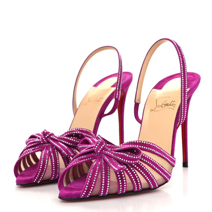 Christian Louboutin Rete Strass Araborda 100 Pumps 37 Richelieu 3 of 8