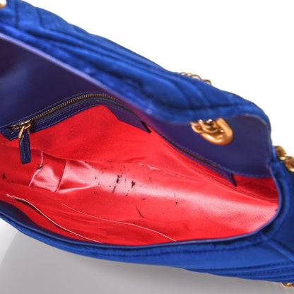 Gucci Velvet Matelasse Medium GG Marmont Shoulder Bag Cobalt Blue 5 of 11