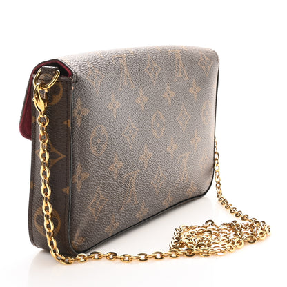 Louis Vuitton Monogram Pochette Felicie Chain Wallet Fuchsia 4 of 12
