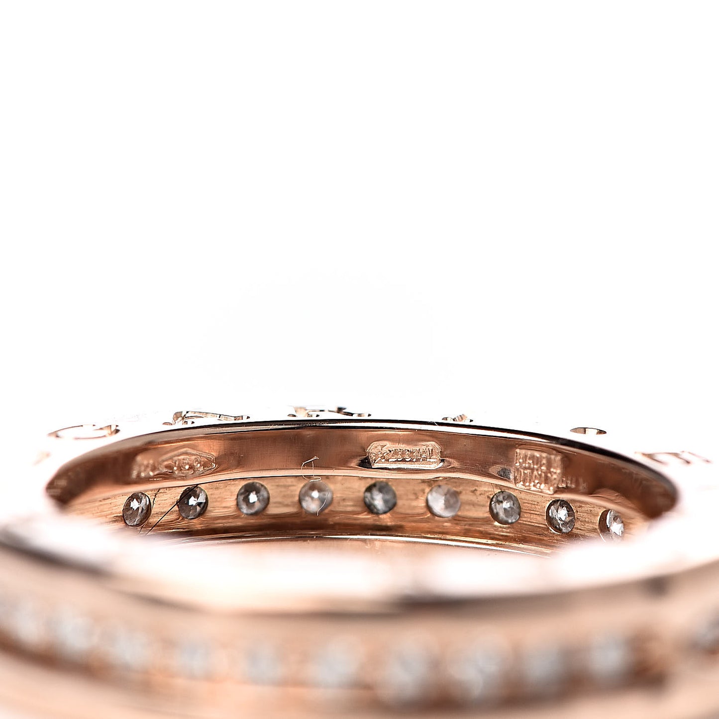 18K Rose Gold Diamond B.Zero1 Band Pave Ring 50 5.25