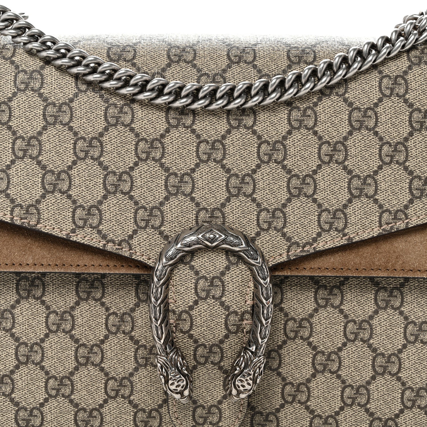 Gucci GG Supreme Monogram Medium Dionysus Shoulder Bag Taupe 8 of 12