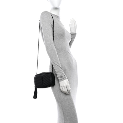 Saint Laurent Grain De Poudre Matelasse Monochrome Monogram Mini Lou Camera Bag Black 2 of 10