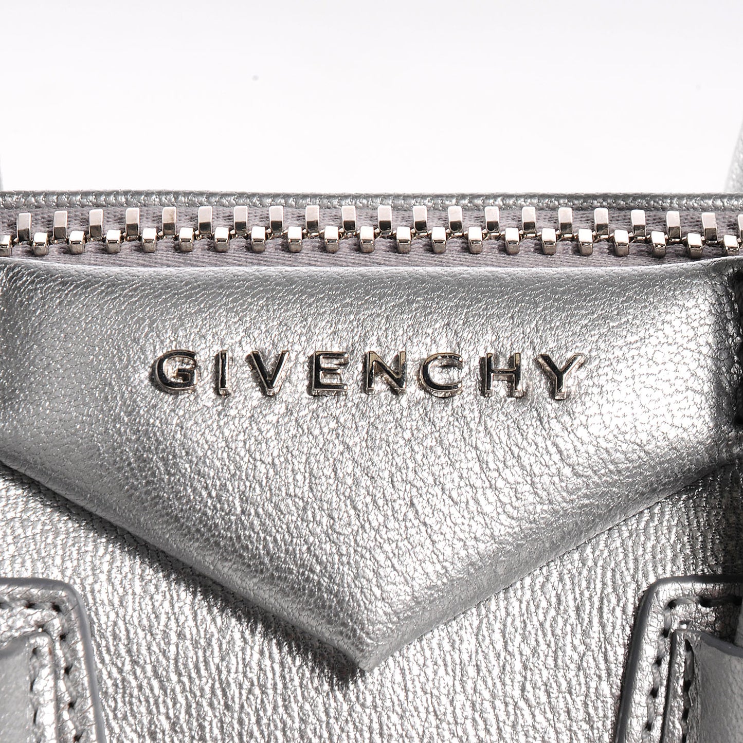 Sugar Goatskin Mini Antigona Silver