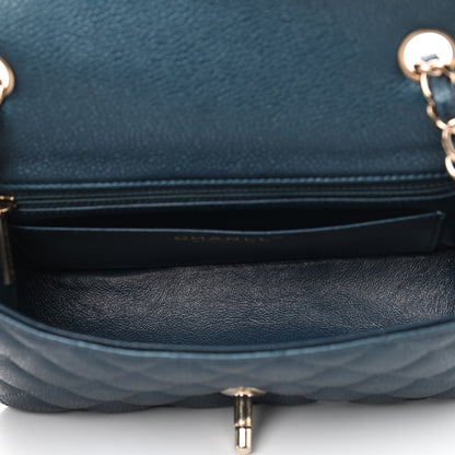 Chanel Iridescent Caviar Quilted Mini Rectangular Flap Dark Blue 4 of 9