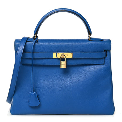 Hermes Courchevel Kelly Retourne 32 Bleu France 1 of 40