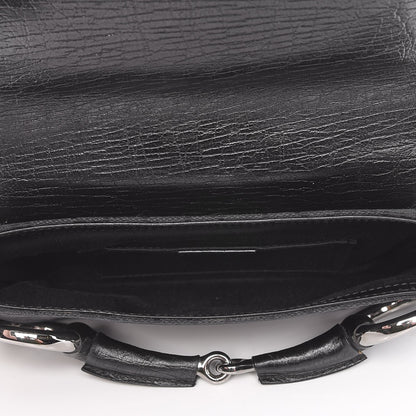 Gucci Monogram Horsebit Chain Clutch Black 5 of 9