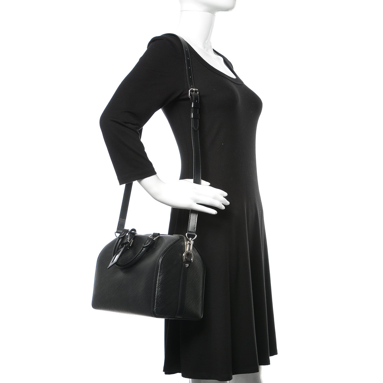 Louis Vuitton Epi Speedy Bandouliere 25 Black 2 of 10