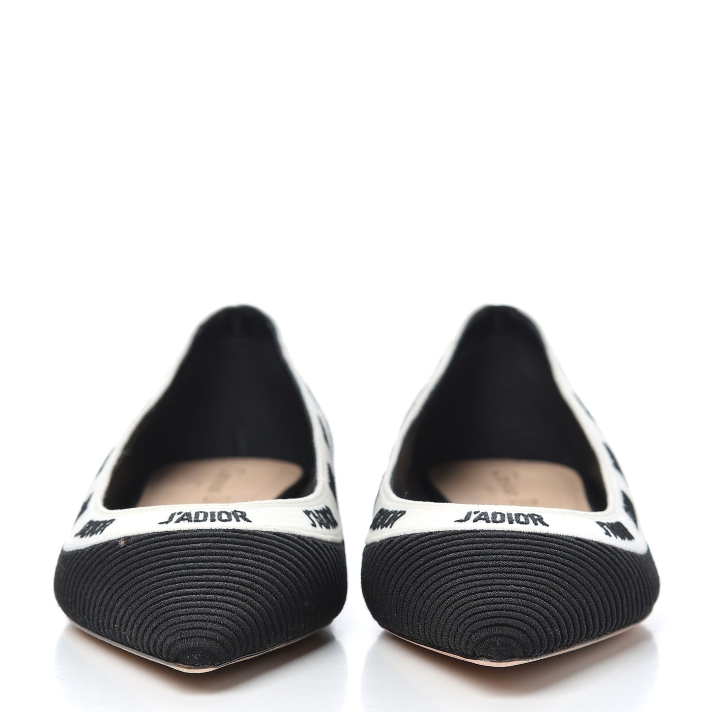 Fabric Ribbon Embroidered J'Adior Ballet Flats 38 Black