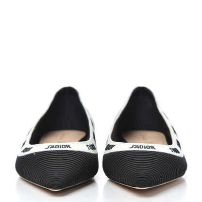 Christian Dior Fabric Ribbon Embroidered J'Adior Ballet Flats 38 Black 2 of 10