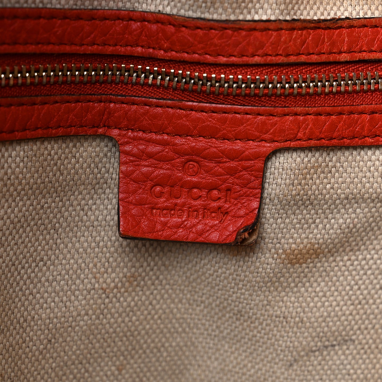 Pebbled Calfskin Medium Soho Shoulder Bag Red
