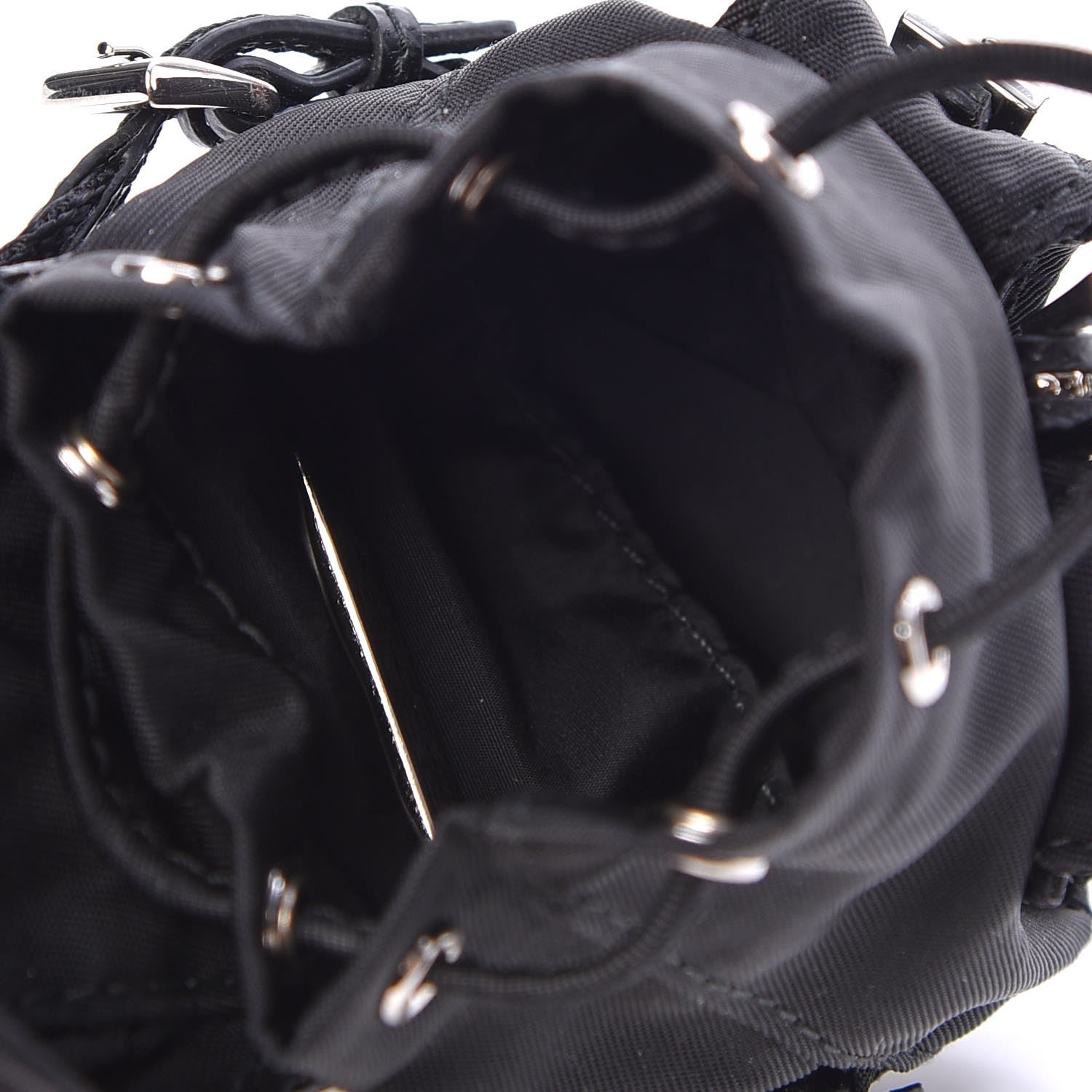 Prada Saffiano Cuir Backpack Keychain Charm Black 3 of 4