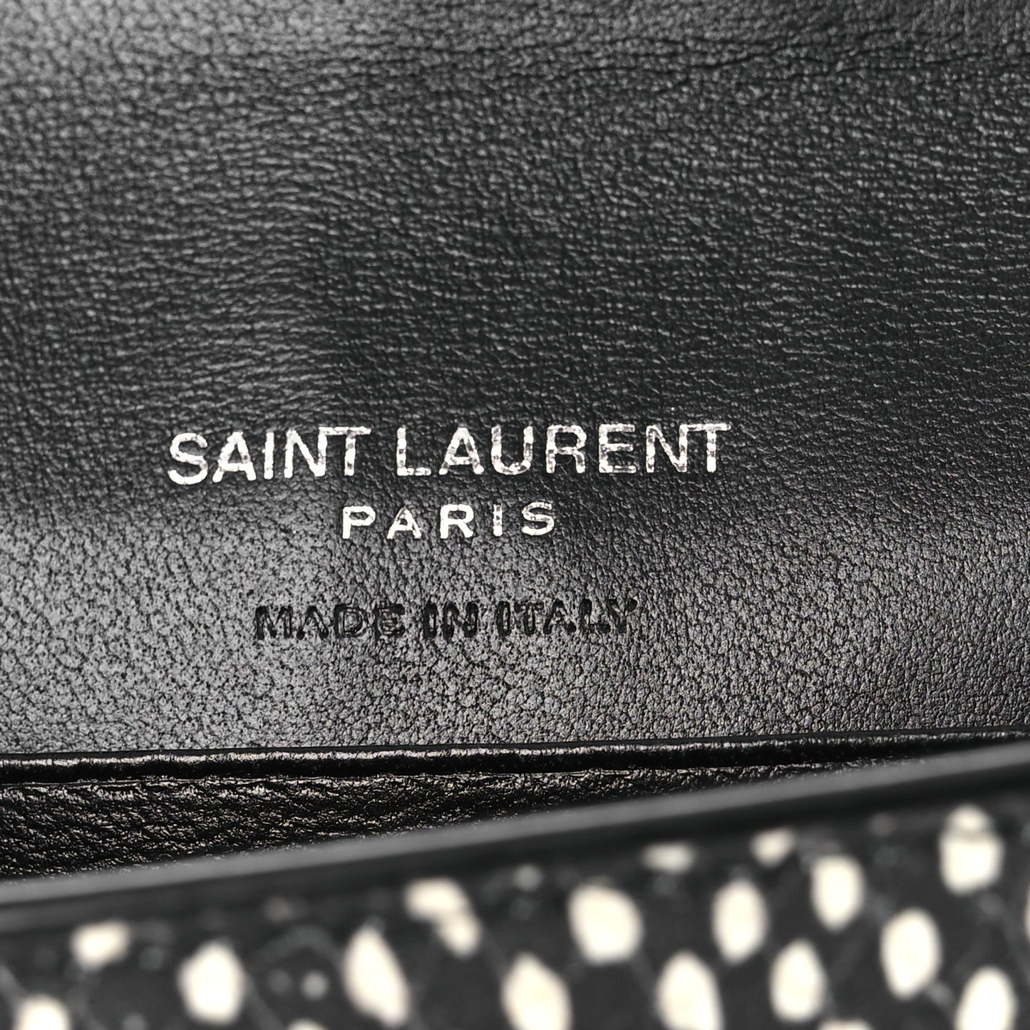 Calfskin Lambskin Snakeskin Embossed Small Monogram Envelope Wallet Black White