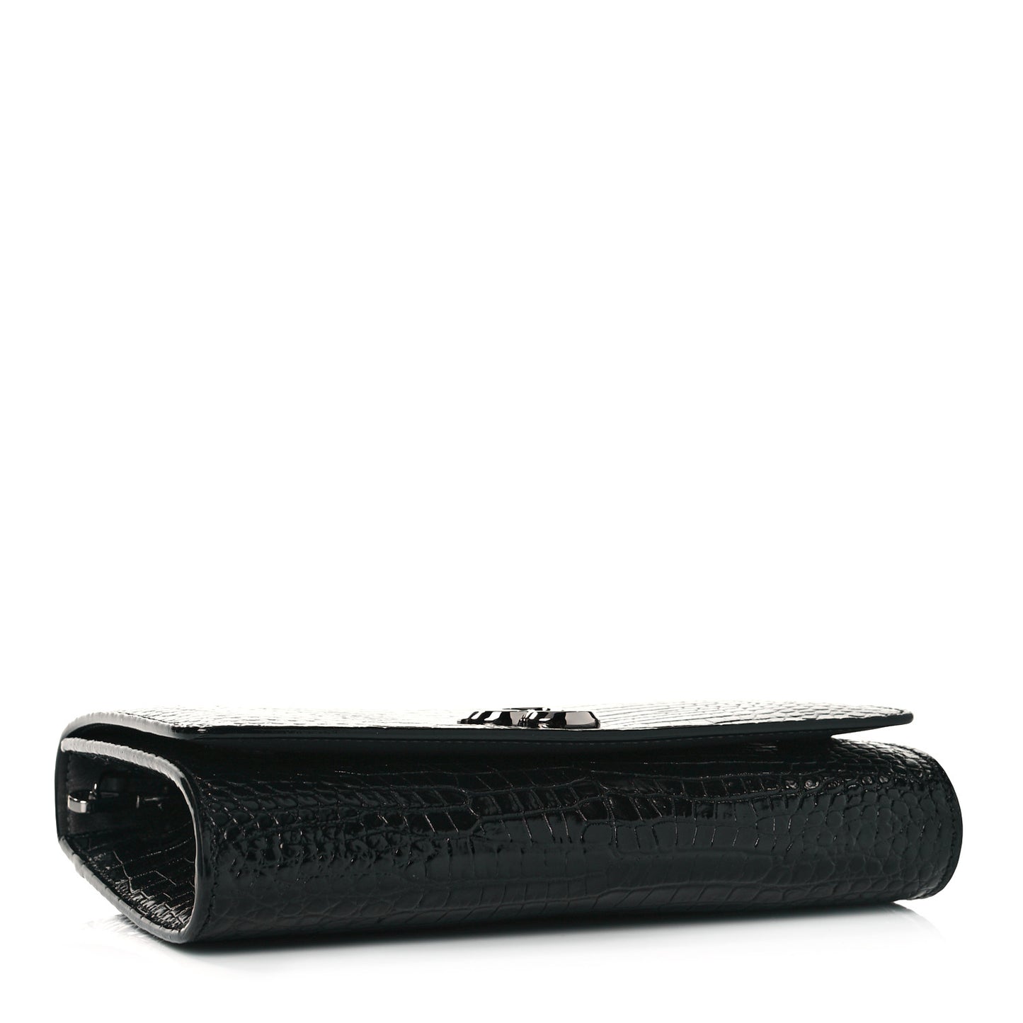 Calfskin Crocodile Embossed Varenne Chain Clutch Dusk