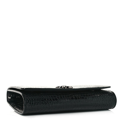 Jimmy Choo Calfskin Crocodile Embossed Varenne Chain Clutch Dusk 3 of 9