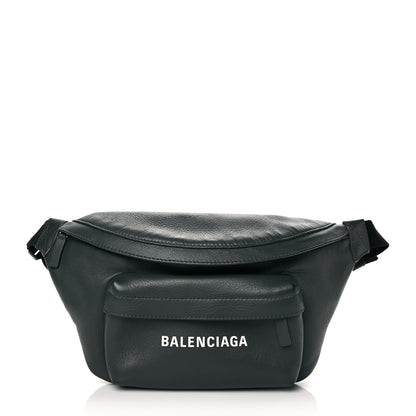 Balenciaga Smooth Calfskin Logo Large Everyday Beltpack Dark Grey White 1 of 9