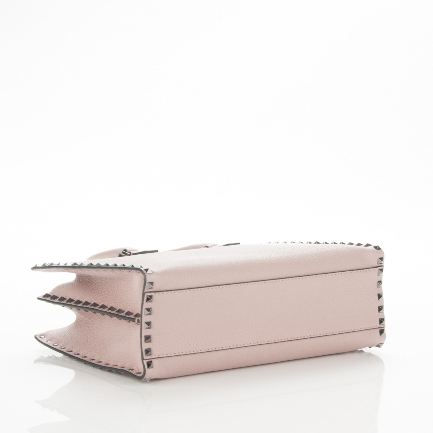 Valentino Garavani Grained Calfskin Medium Rockstud Double Handle Horizontal Tote Poudre 4 of 6