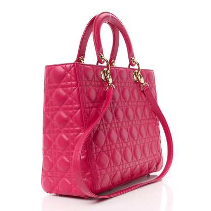 Christian Dior Lambskin Cannage Large Lady Dior Pink 3 of 13