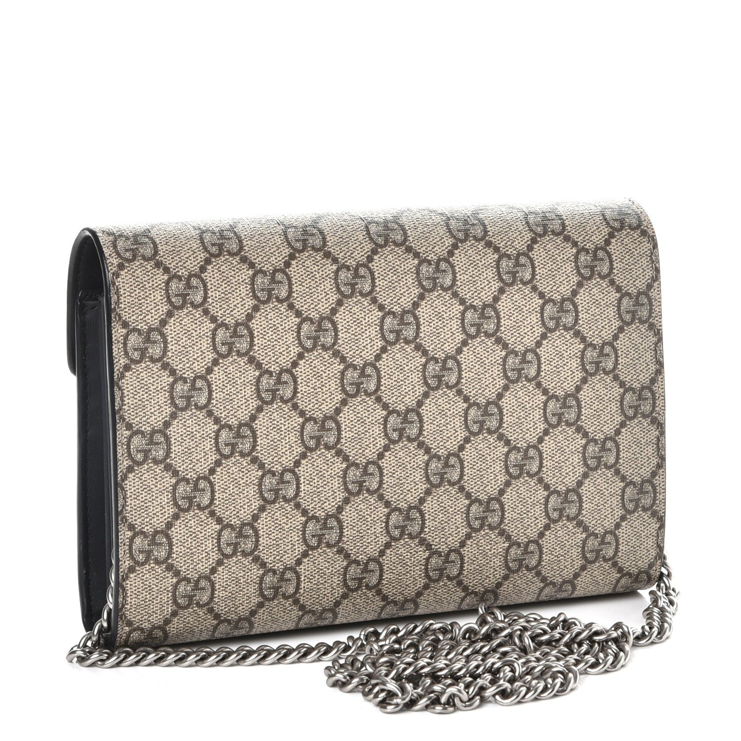 GG Supreme Monogram Mini Dionysus Chain Wallet Beige Black