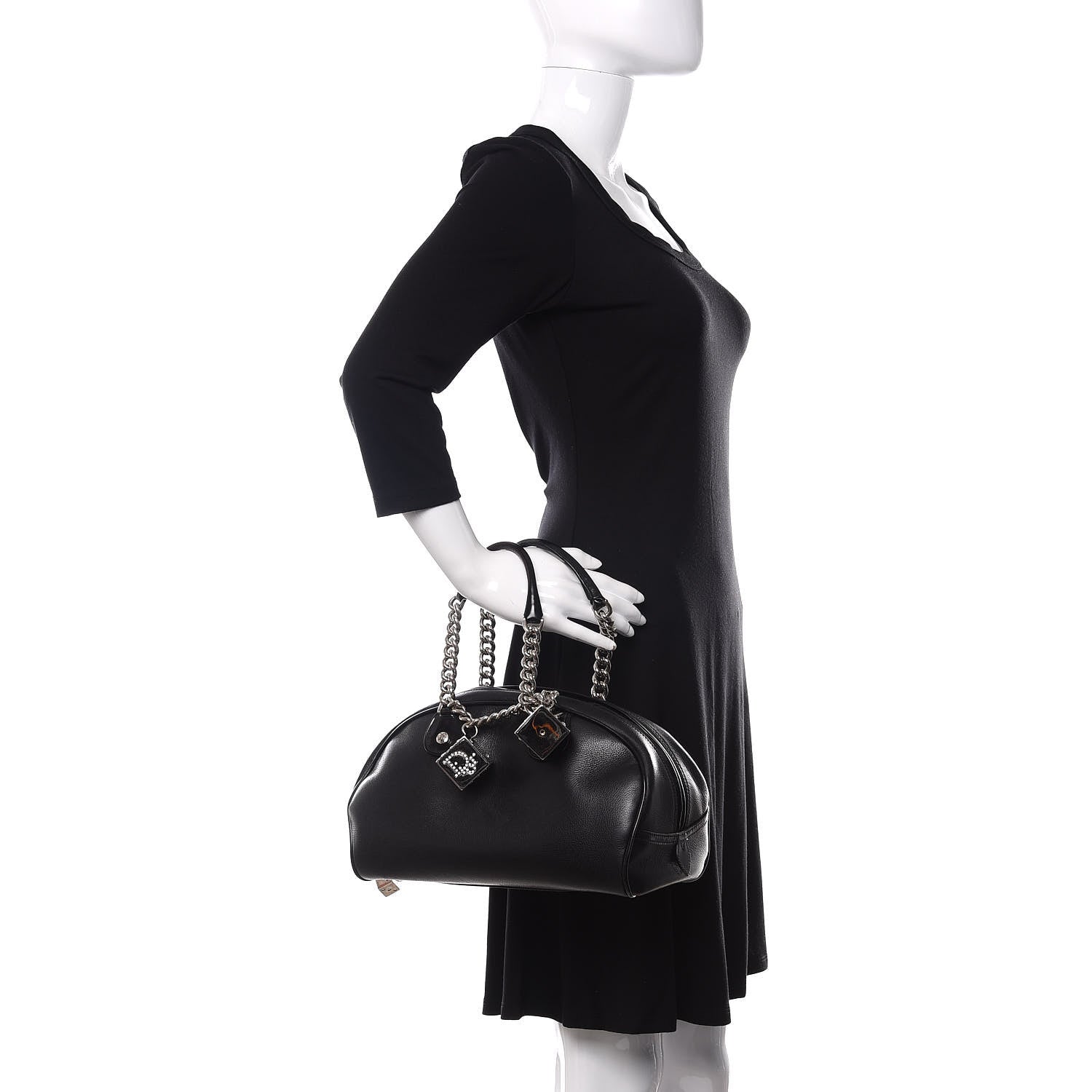 Christian Dior Calfskin Gambler Dice Bowler Black 2 of 11
