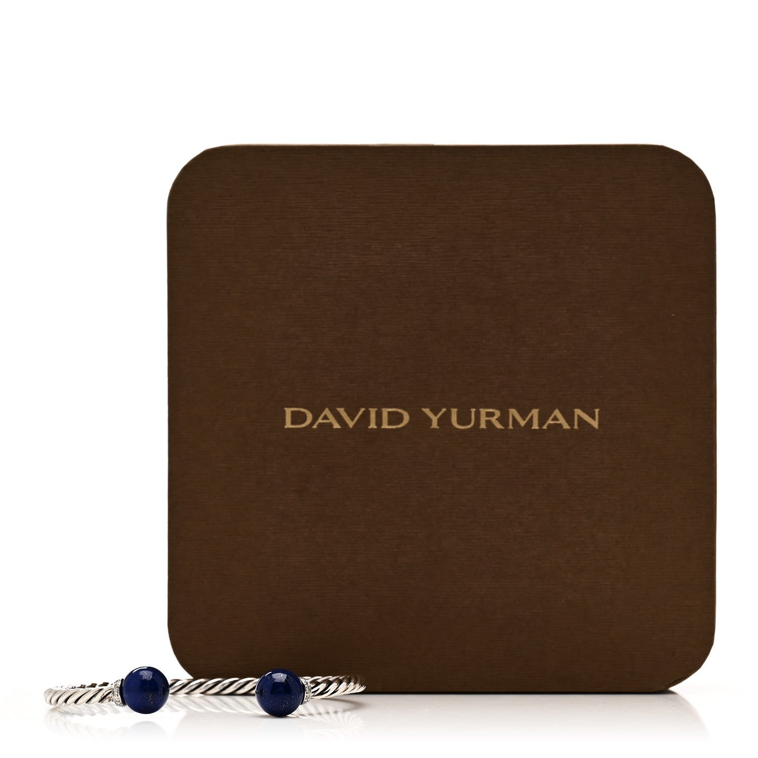 David Yurman Sterling Silver Diamond Lapis Lazuli 9mm Solari Bracelet 5 of 5