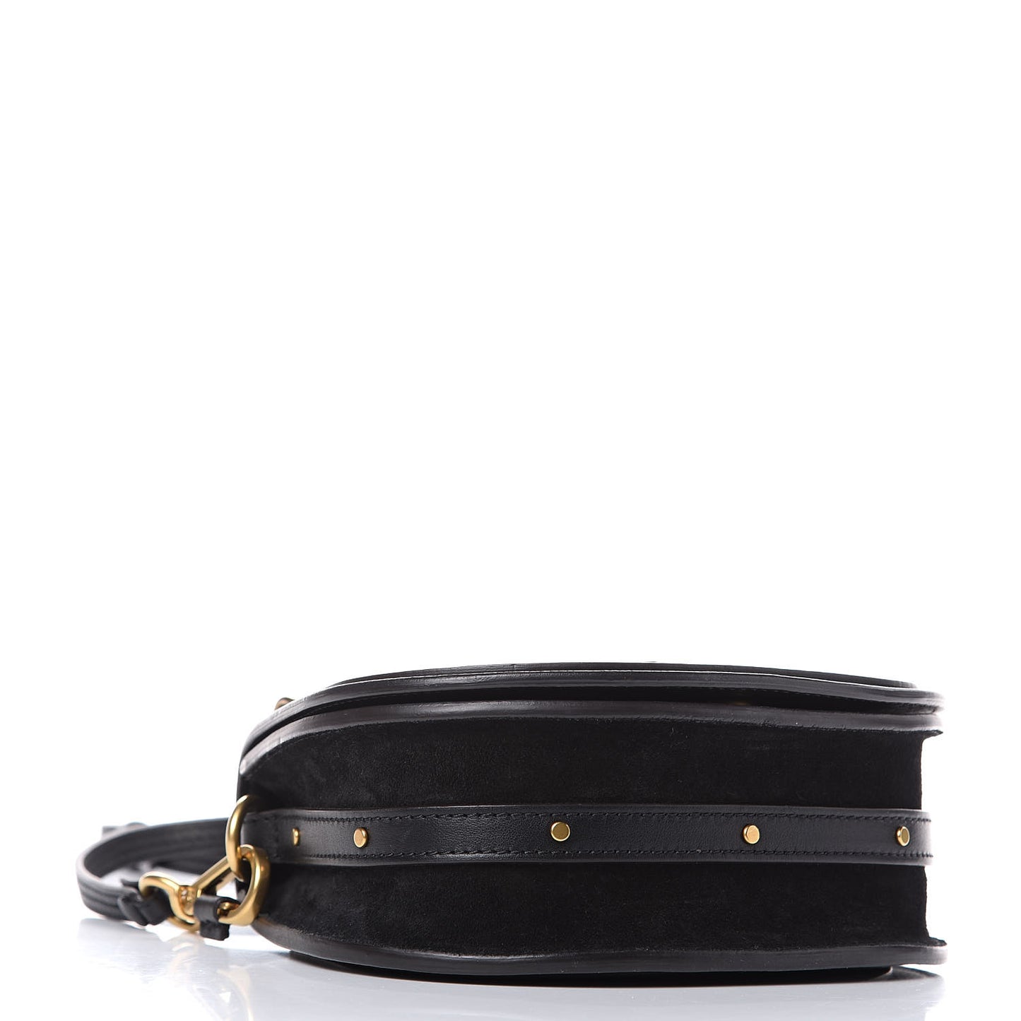 Calfskin Suede Small Nile Bracelet Bag Black