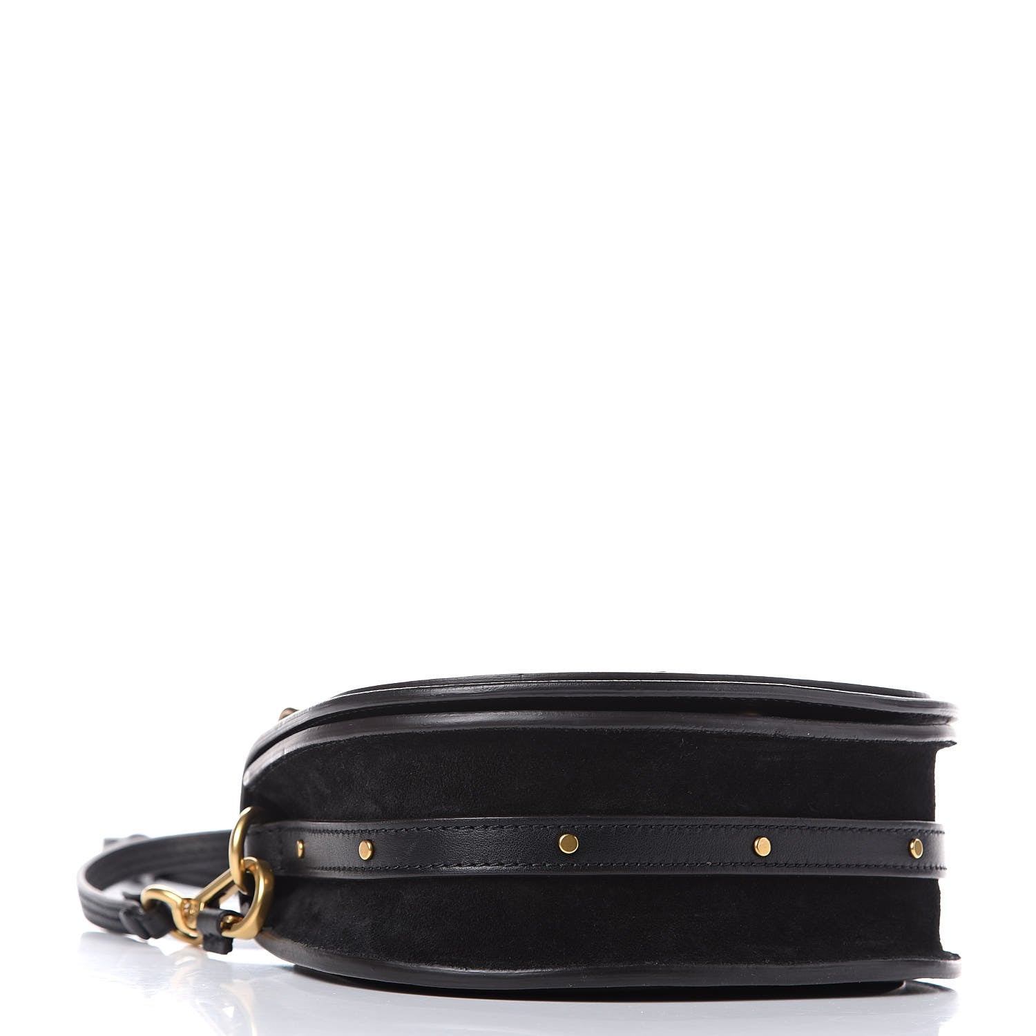Chloe Calfskin Suede Small Nile Bracelet Bag Black 4 of 12