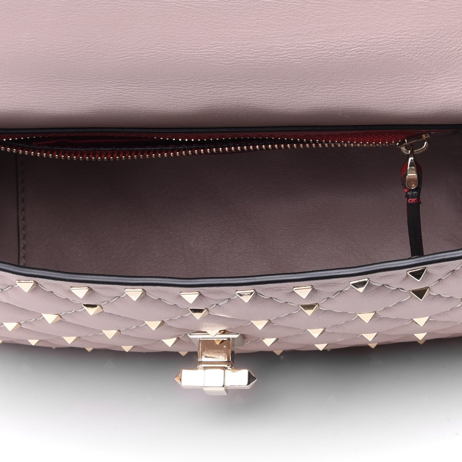 Valentino Garavani Lambskin Medium Rockstud Spike Shoulder Bag Poudre 4 of 5