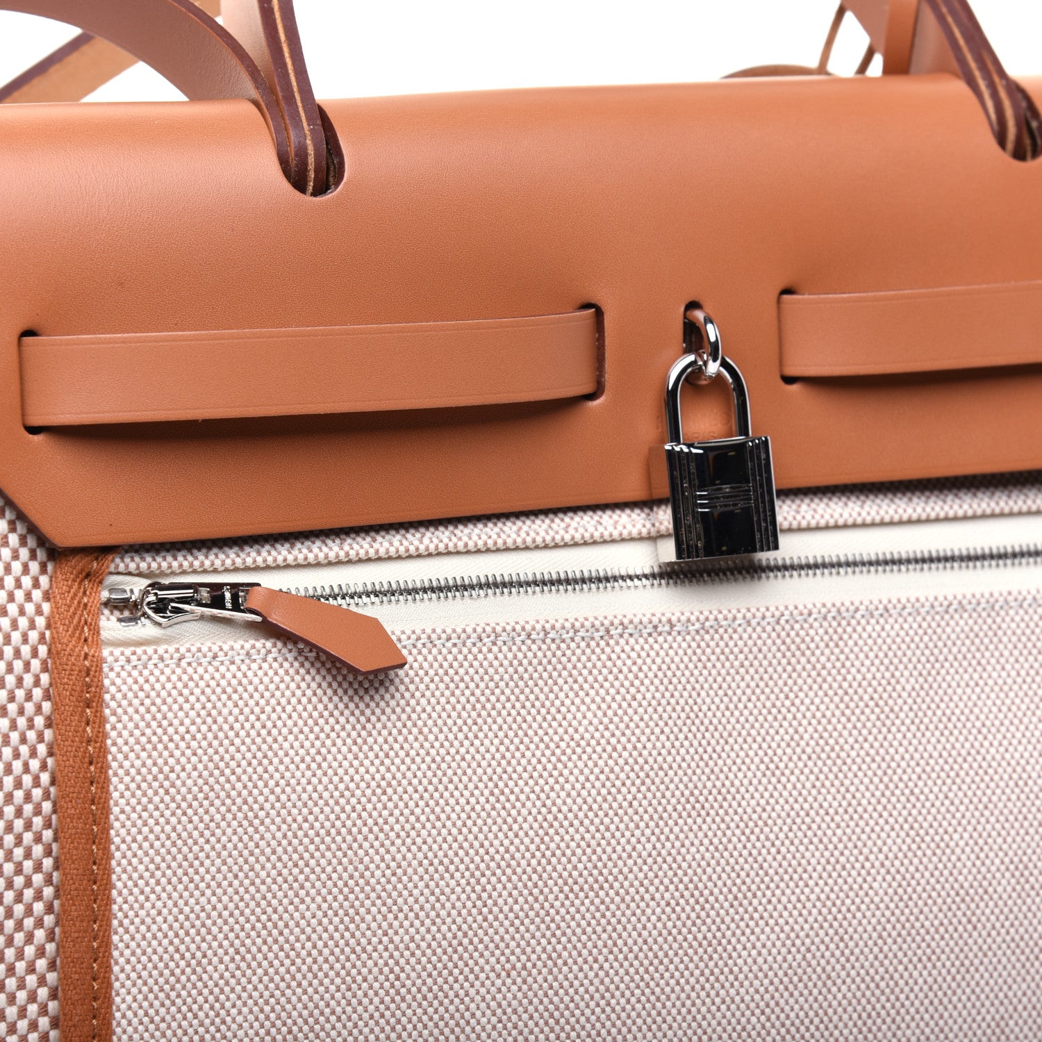 Hermes Vache Hunter Criss Viking Herbag Zip Retourne 31 PM Ecru Beige Naturel 13 of 14