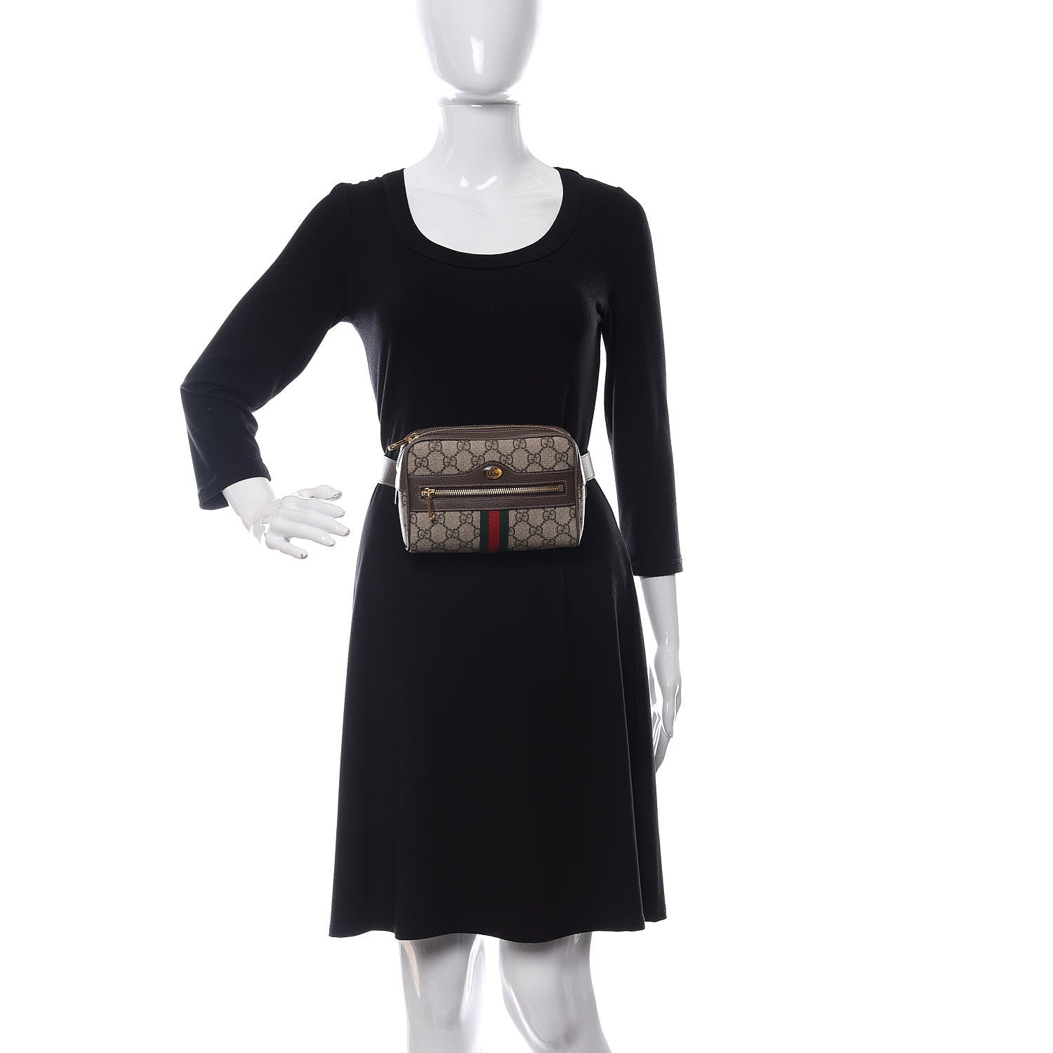 Gucci GG Supreme Monogram Web Small Ophidia Belt Bag 75 30 Dark Brown 2 of 10