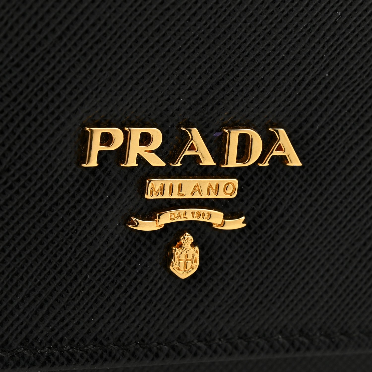 Prada Saffiano Metal Oro Chain Wallet Black 11 of 14