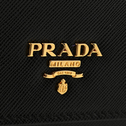 Prada Saffiano Metal Oro Chain Wallet Black 11 of 14
