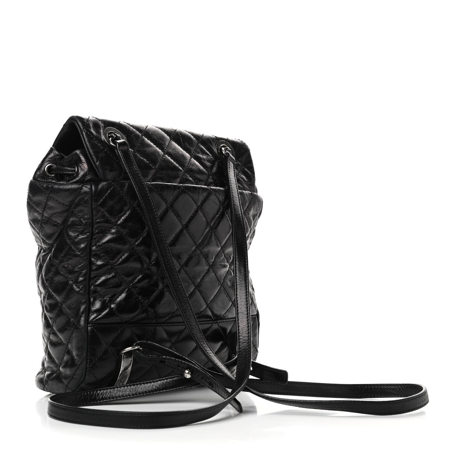 Chanel Glazed Calfskin Quilted Small Salzburg Mountain Backpack Black 2 of 7