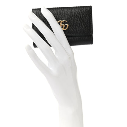 Gucci Pebbled Calfskin GG Marmont 6 Key Holder Black 2 of 9