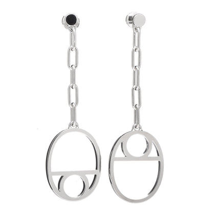 Hermes Sterling Silver Chaine D'Ancre Game Drop Earrings 1 of 5