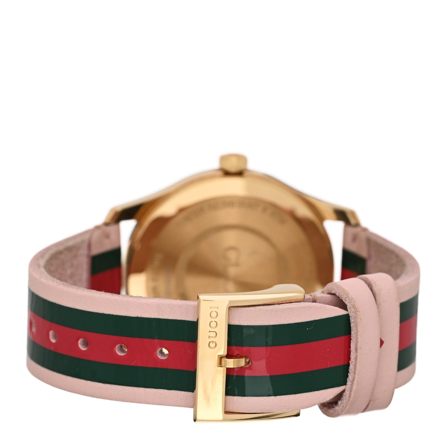 Gucci Stainless Steel Calfskin 38mm G-Timeless Stripe Web Quartz Watch Pink 3 of 4