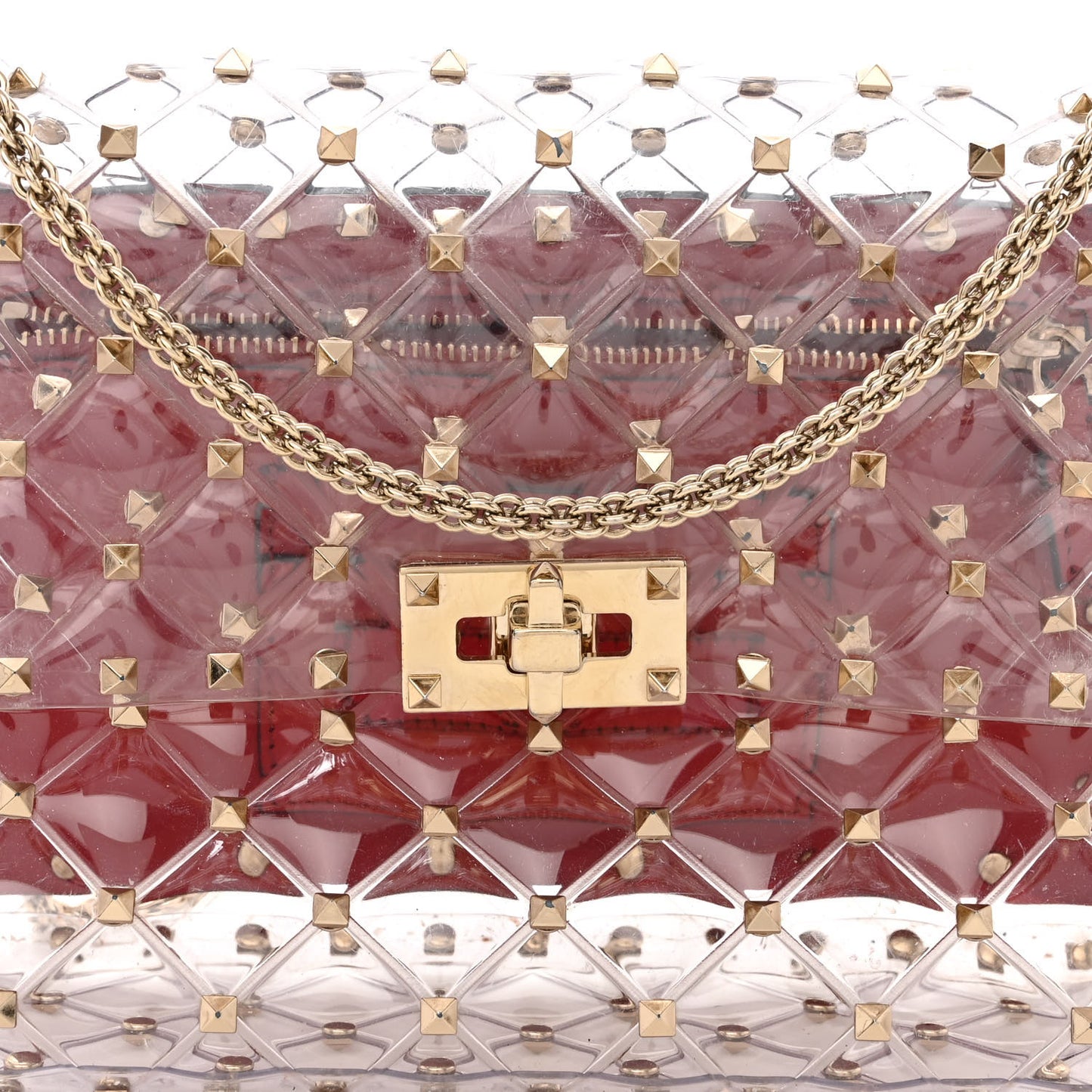 PVC Medium Rockstud Spike Shoulder Bag