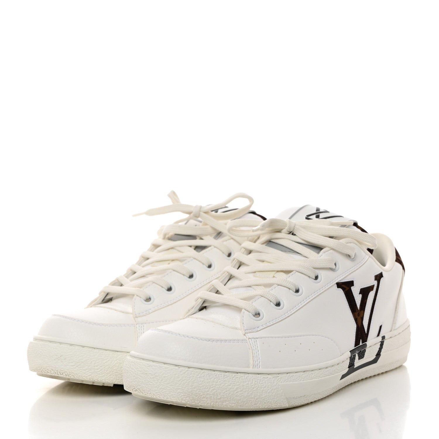 Louis Vuitton Charlie Sneakers 40 White Cacoa Brown 3 of 9