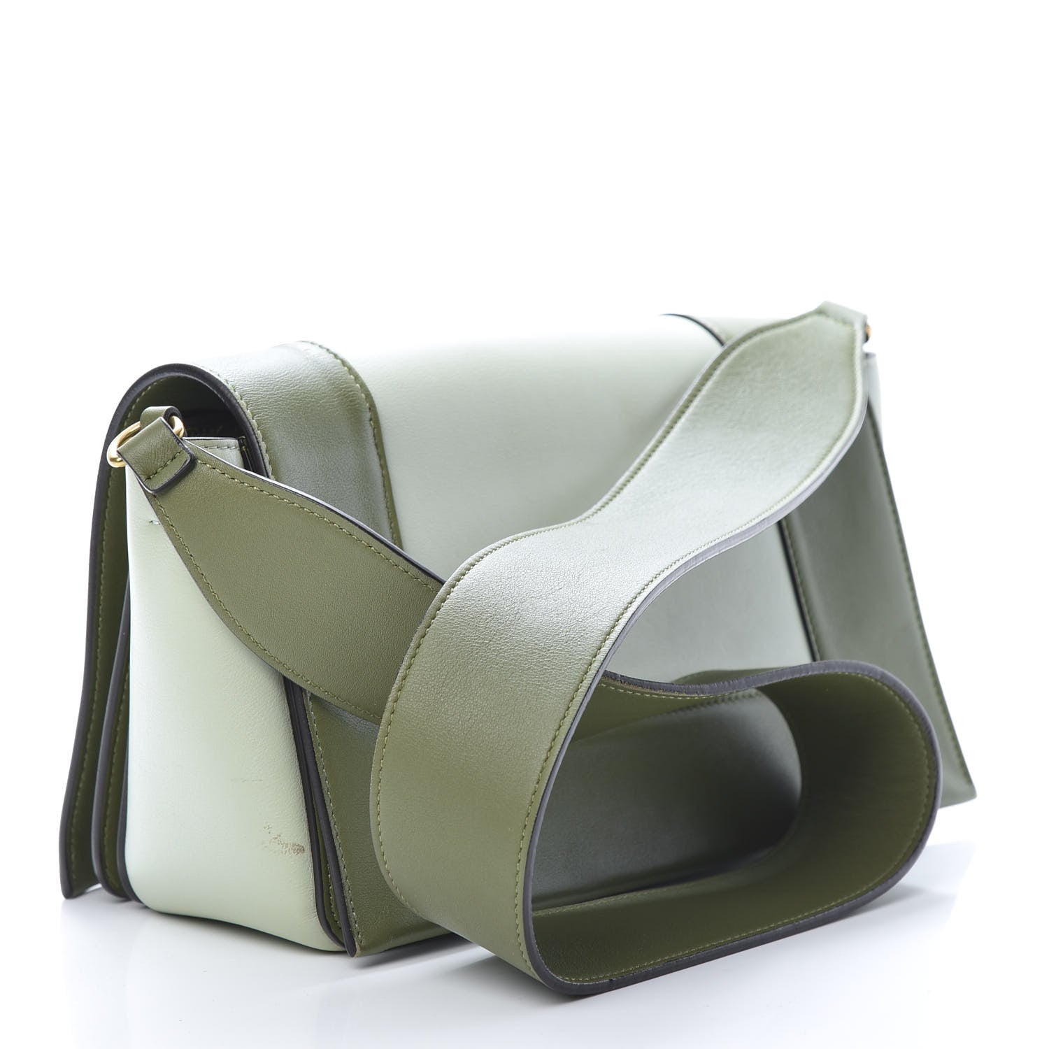 Celine Shiny Smooth Calfskin Medium Frame Shoulder Bag Olive Pastel Green 3 of 16