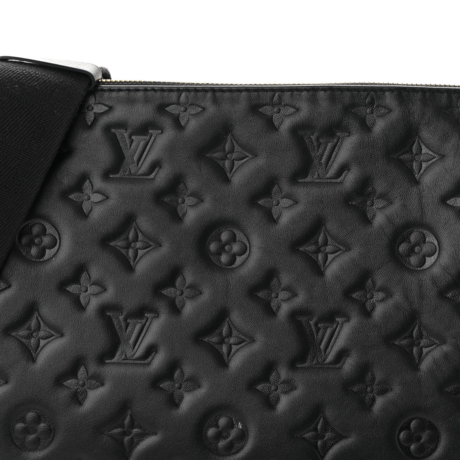 Louis Vuitton Lambskin Embossed Monogram Coussin MM Black 6 of 8