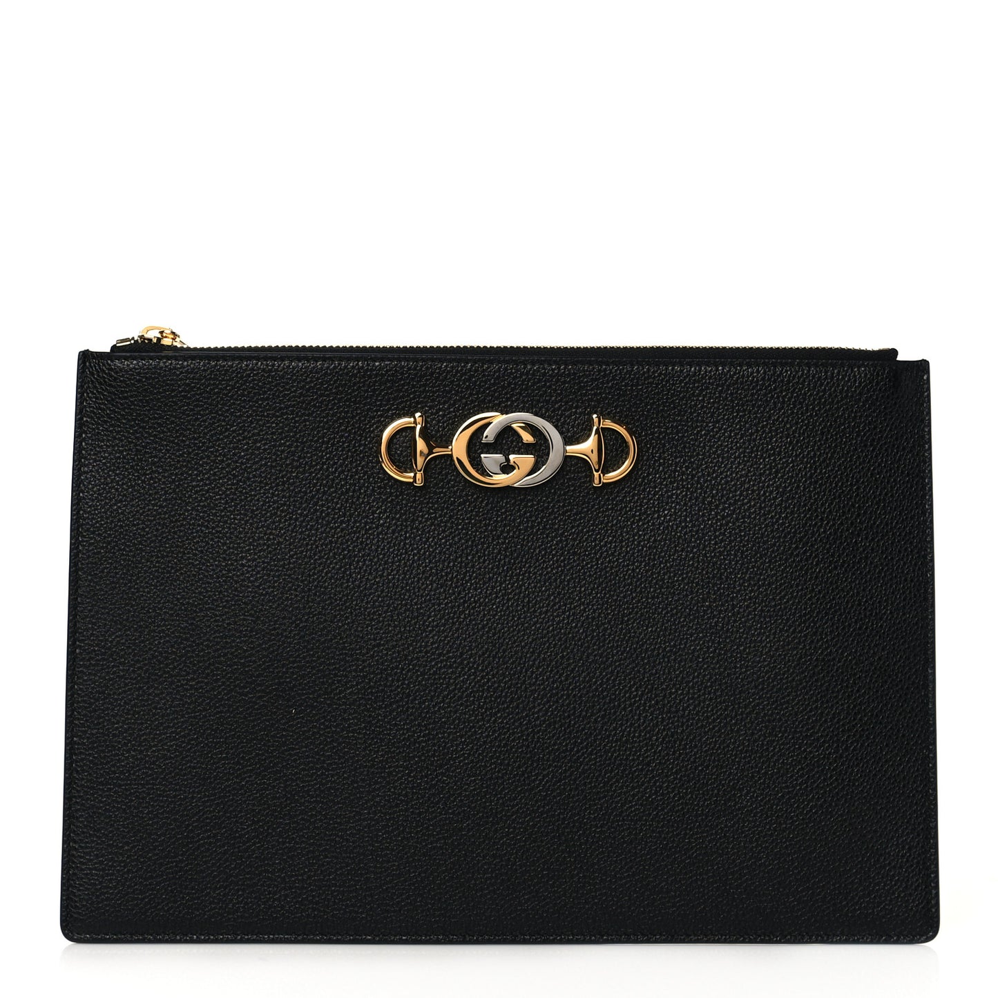 Grainy Calfskin Zumi Pouch Black
