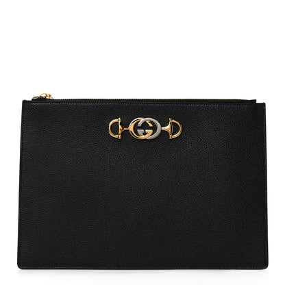 Gucci Grainy Calfskin Zumi Pouch Black 1 of 9