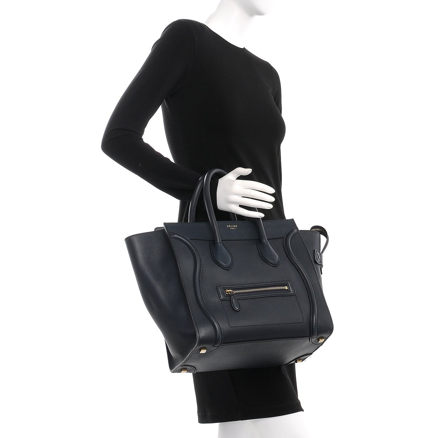 Smooth Calfskin Mini Luggage Navy Blue