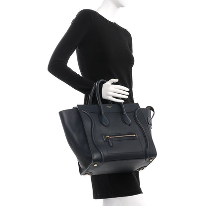 Celine Smooth Calfskin Mini Luggage Navy Blue 2 of 12