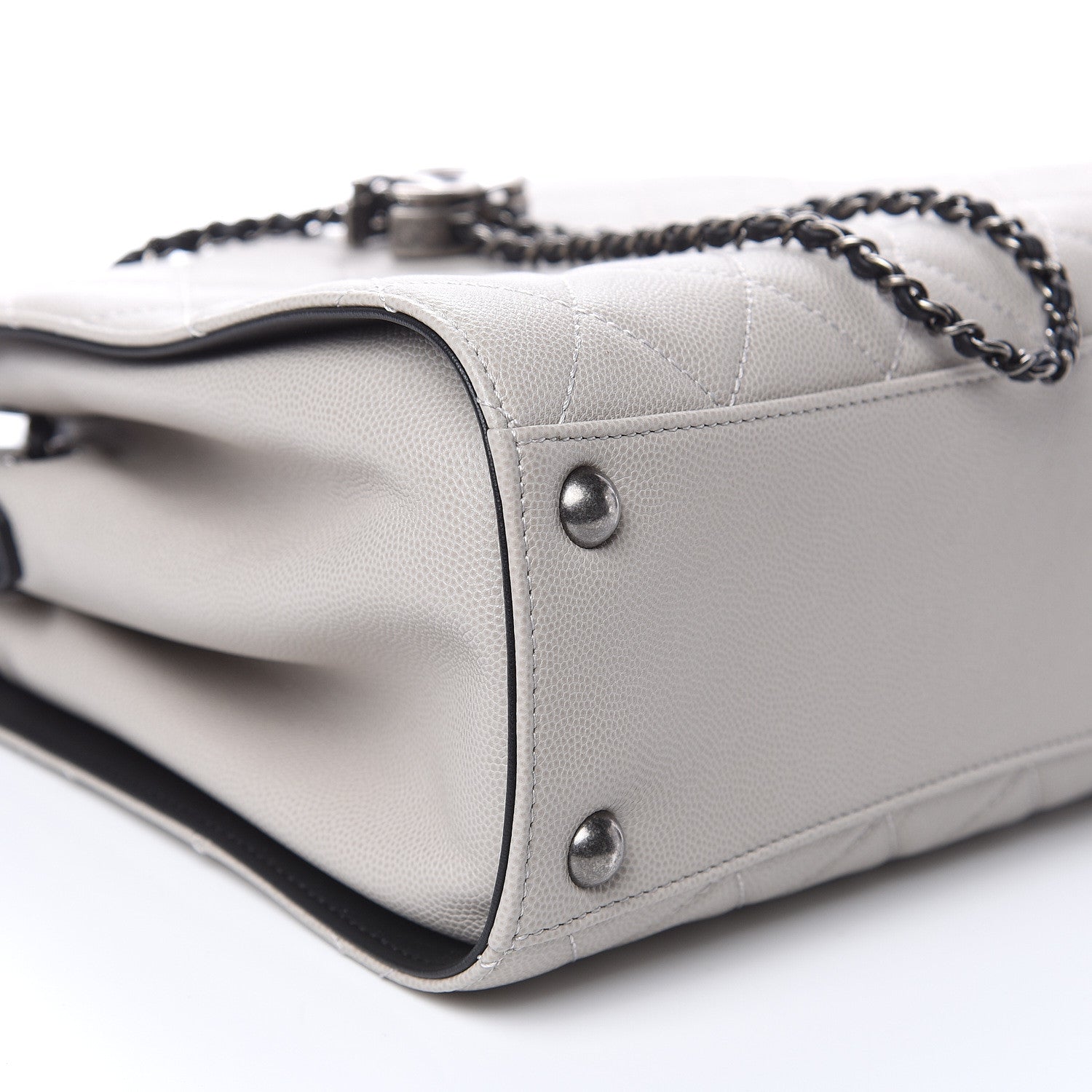 Chanel Caviar Quilted Small CC Bucket Bag Grey 9 of 12