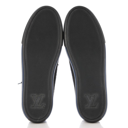 Louis Vuitton Nubuck Wool Plaid Sneakers 11 Blue 7 of 11