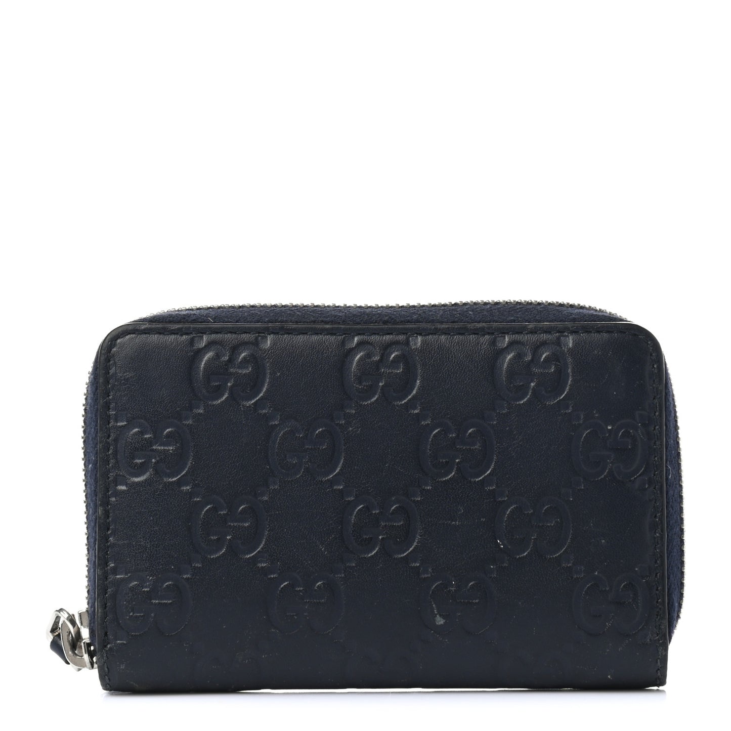 Guccissima Zip Around Card Case Blue