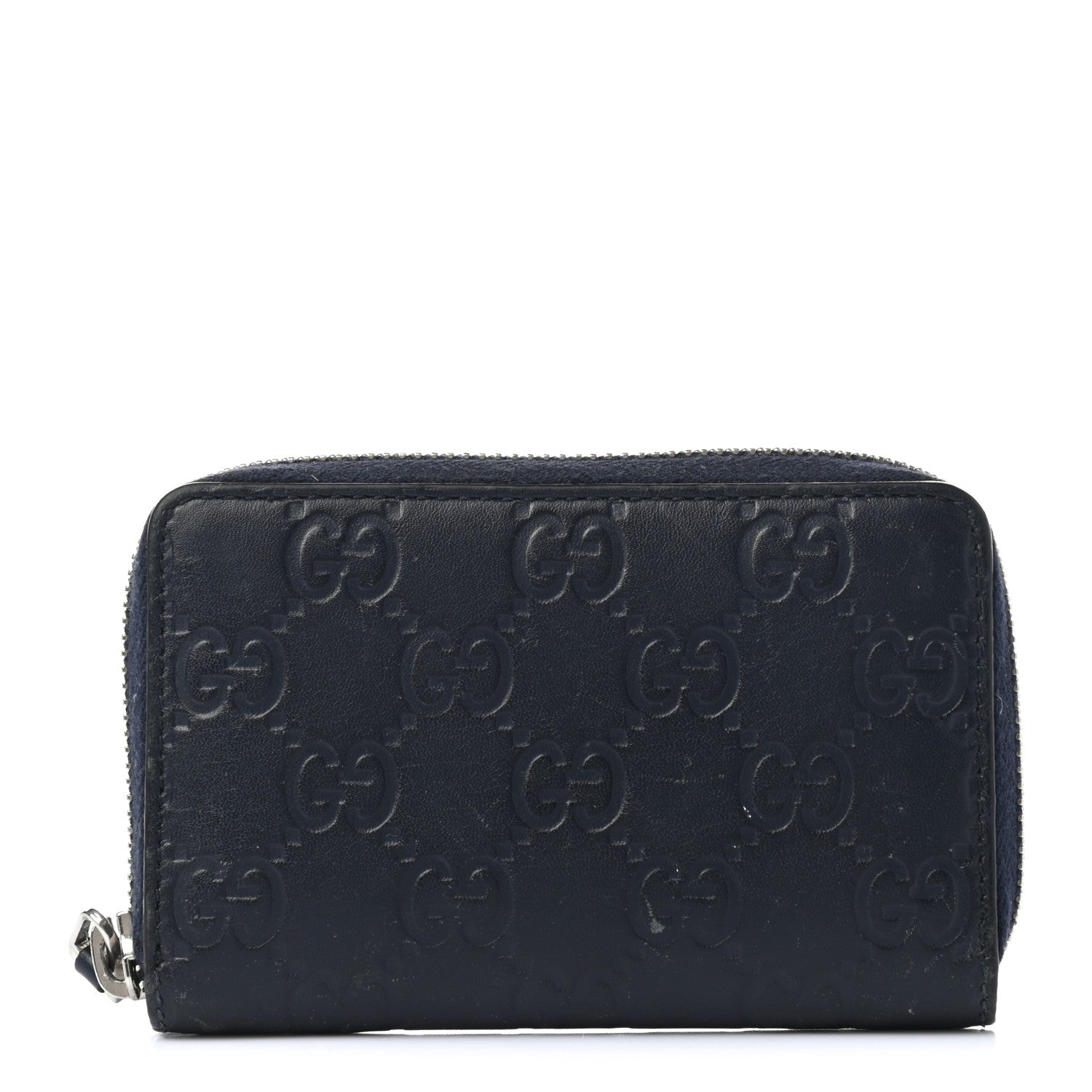 Gucci Guccissima Zip Around Card Case Blue 1 of 8